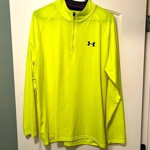 Under Armour quarter zip-up. Neon yellow.